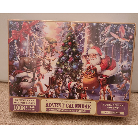 Advent Calendar Puzzle Santa Christmas Tree Woodland Animals 1008 pc - Picture 7 of 7